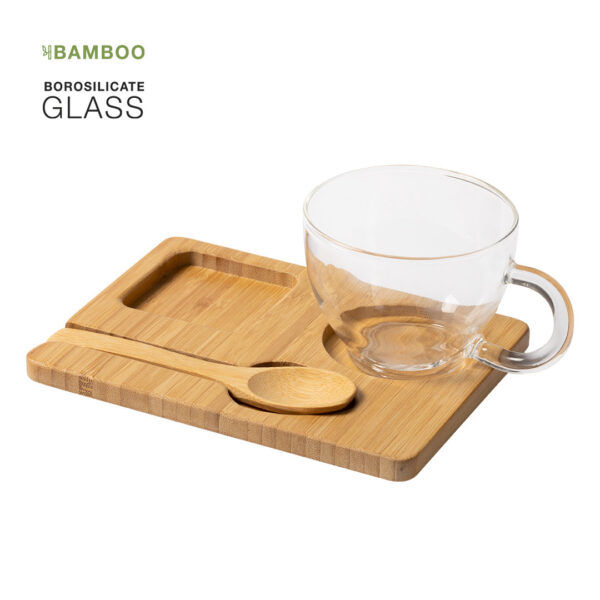 Set met (koffie)glas en bamboe + lepel - The Root - Gadgets - Gifts - Lasermateriaal - & gepersonaliseerd